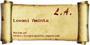 Lovasi Aminta névjegykártya